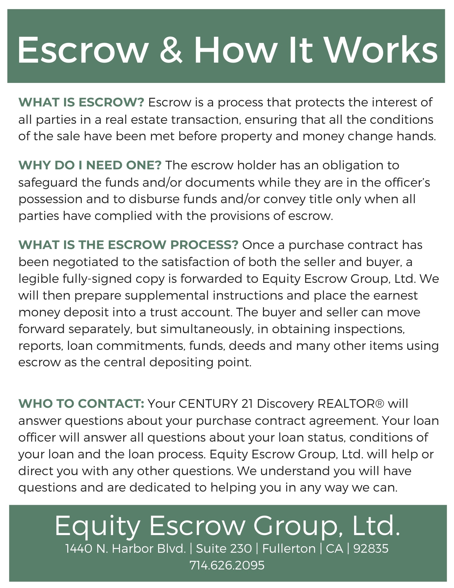 Description of how escrow works